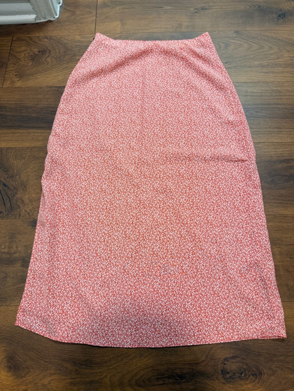 Abercrombie & Fitch Coral Printed Midi Skirt